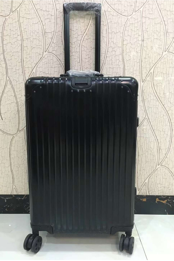 Black Suitcase Travel Bag PC Aluminum Trolley Large Hard Shell Baggage