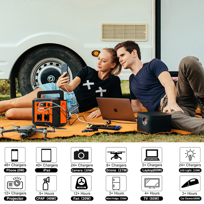 80000mAh 300W Portable Solar Generator for RV / Van Trip Camping