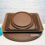 Fiberglass Serving Trays Room Service Equipments 14mm Round Non Skid Dia. 35.5cm