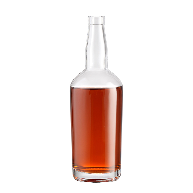 Hot Stamping Glass Collar Whisky Bottle for Unique Shaped Wine Glass 250ml 350ml 500ml
