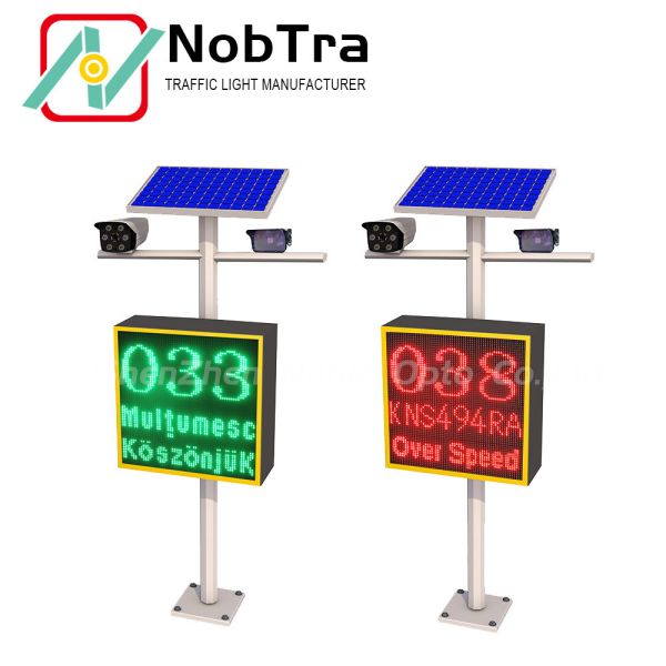 Solar Lpr Camera Fill Light Radar Sensor 4 Line Screen Speed Sign