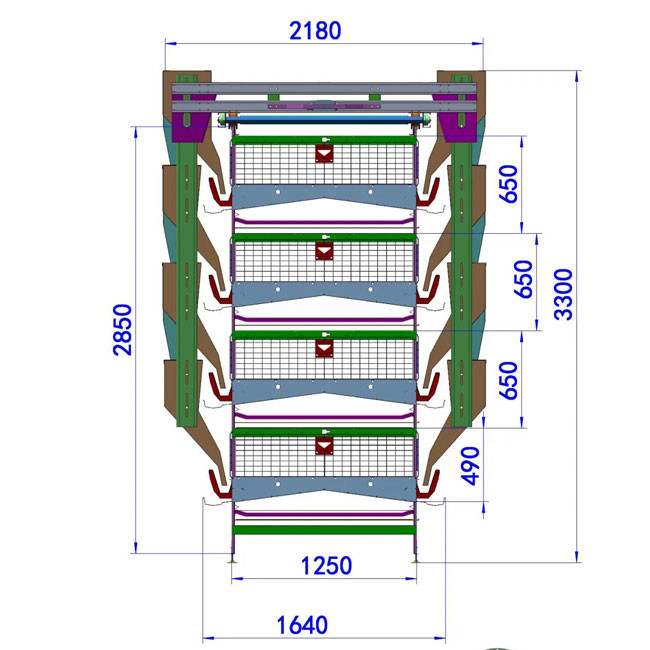 H Type Full Automatic Egg Layer Chicken Cage Hot Dip Galvanized Material