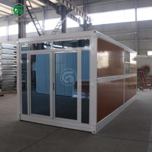 China Windproof And Warm 20ft Fold Out Container Homes Wood Grain Glass Manufacturer wholesale