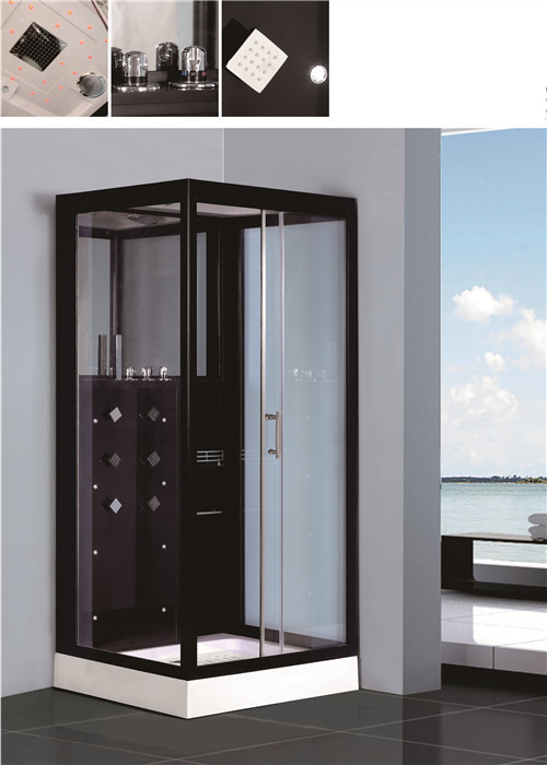 Sliding Door Fiberglass Shower Stalls Complete Shower Enclosures With Back Lights