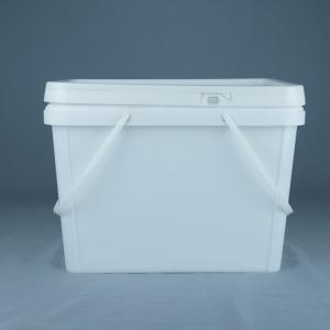 China 20kg Rectangular Plastic Bucket Food Grade Storage Packaging Container wholesale