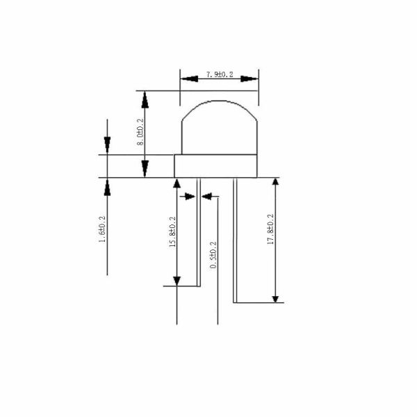 Round Blue Diffuser Diode Lamp Bead Straw Hat LED 8mm Thin Bracket Short Pin