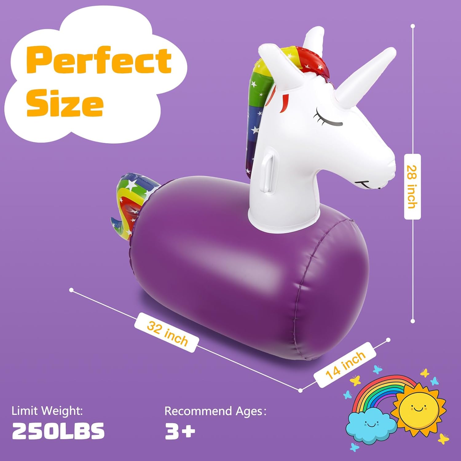 Unicorn And Dino Hopping Toys Inflatable Ride On Bouncer Hopper Horse For Performance