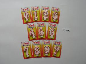 China Simple Small Number Candles With Red Edge For Kids Birthday / Wedding Anniversary wholesale