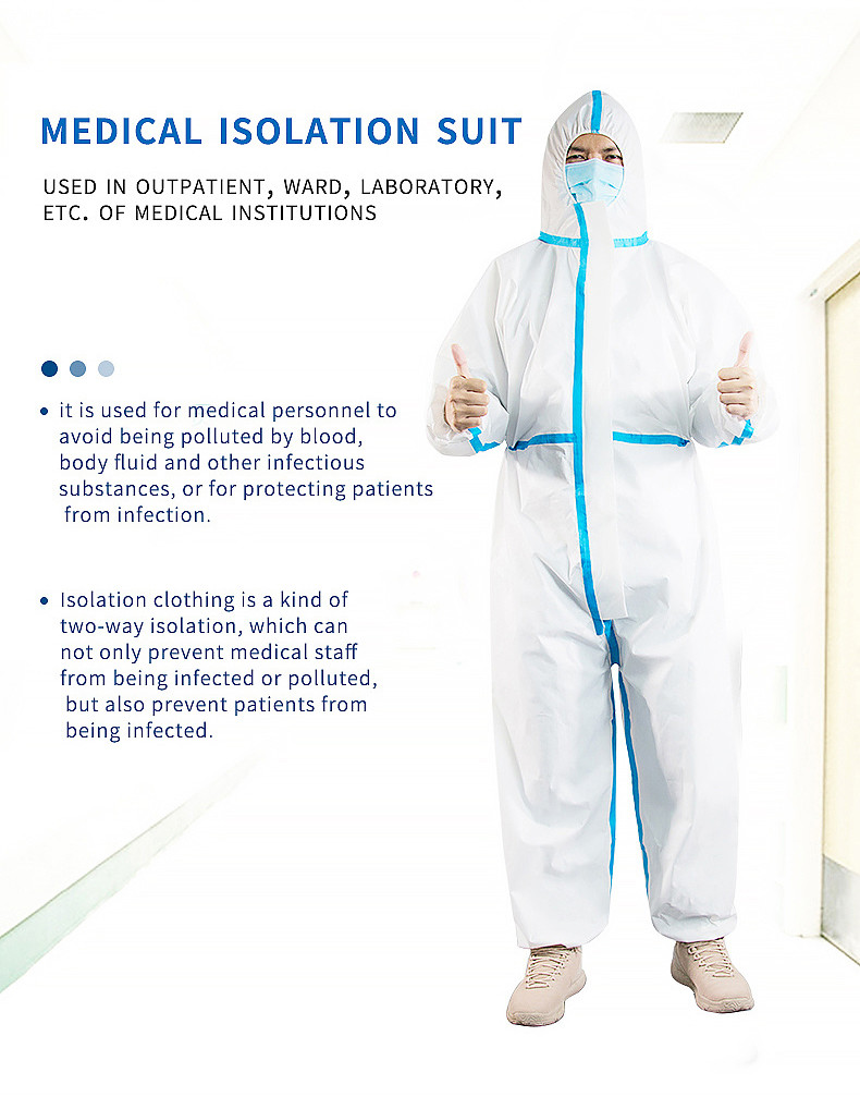 Nonwoven PPE Chemical Disposable Protective Coveralls M L XL 2XL 3XL 4XL