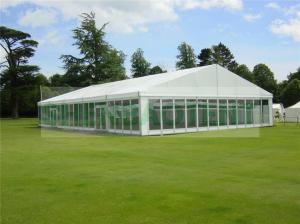 China Luxury Big Outdoor Wedding Tent Marquee White PVC With Glass Wall Water resistant wholesale
