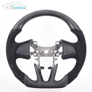 China 2022 Gloss Honda Carbon Fiber Steering Wheel Civic Alcantara 35cm wholesale