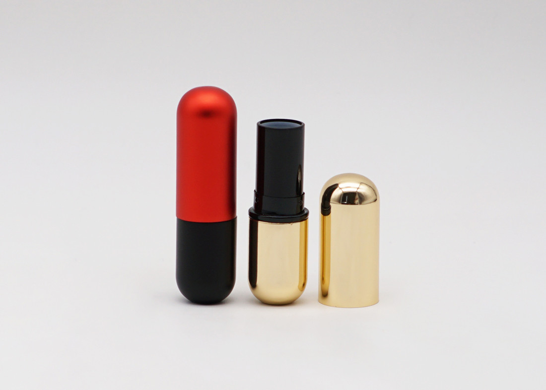 Mixed Color Empty Lipstick Tube , Oval Shaped Lip Balm