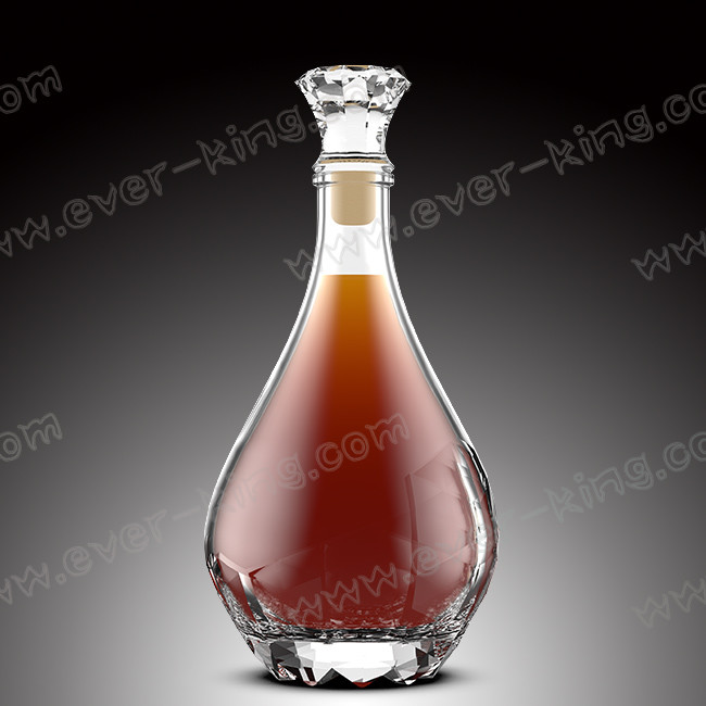 Heat Resistant Clear 750ML Rum Glass Bottle With Metal Cap