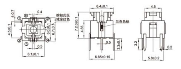 Water Resistant LED Push Button Switch / Momentary Tactile Switch 50mA Rating