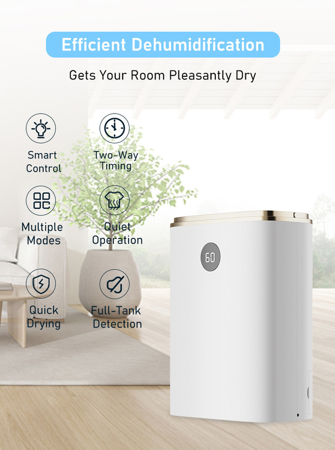 5.5L Household Rotary Dehumidifier Air Purifier 2 In 1 With Hidden Handle