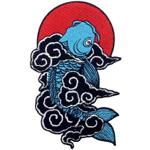 China Koi Fish Embroidered Animal Patches wholesale