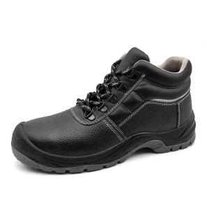 China Black Genuine Leather Boots Anti Puncture Work Shoes Mining wholesale