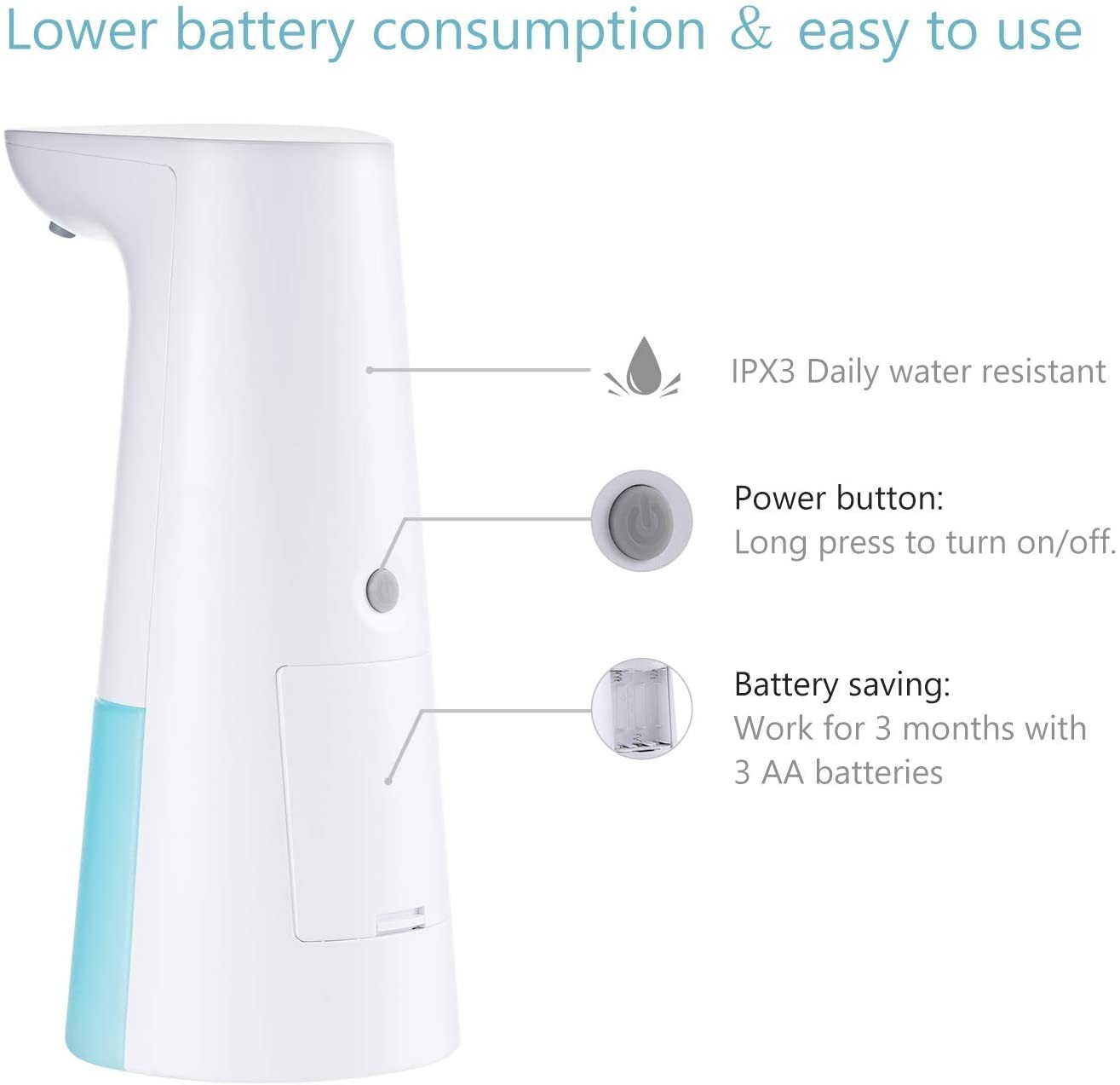 Green Battery Operated Sanitizer Dispenser 0.26S 250ML