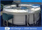 Electroplating Surface Jewelry Showcase Display / Round Jewelry Display Cases