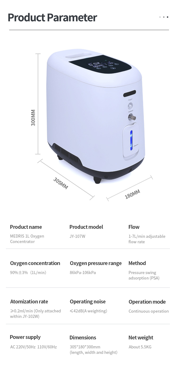 7L Silent Home Oxygen Therapy Concentrator with Large Screen Display