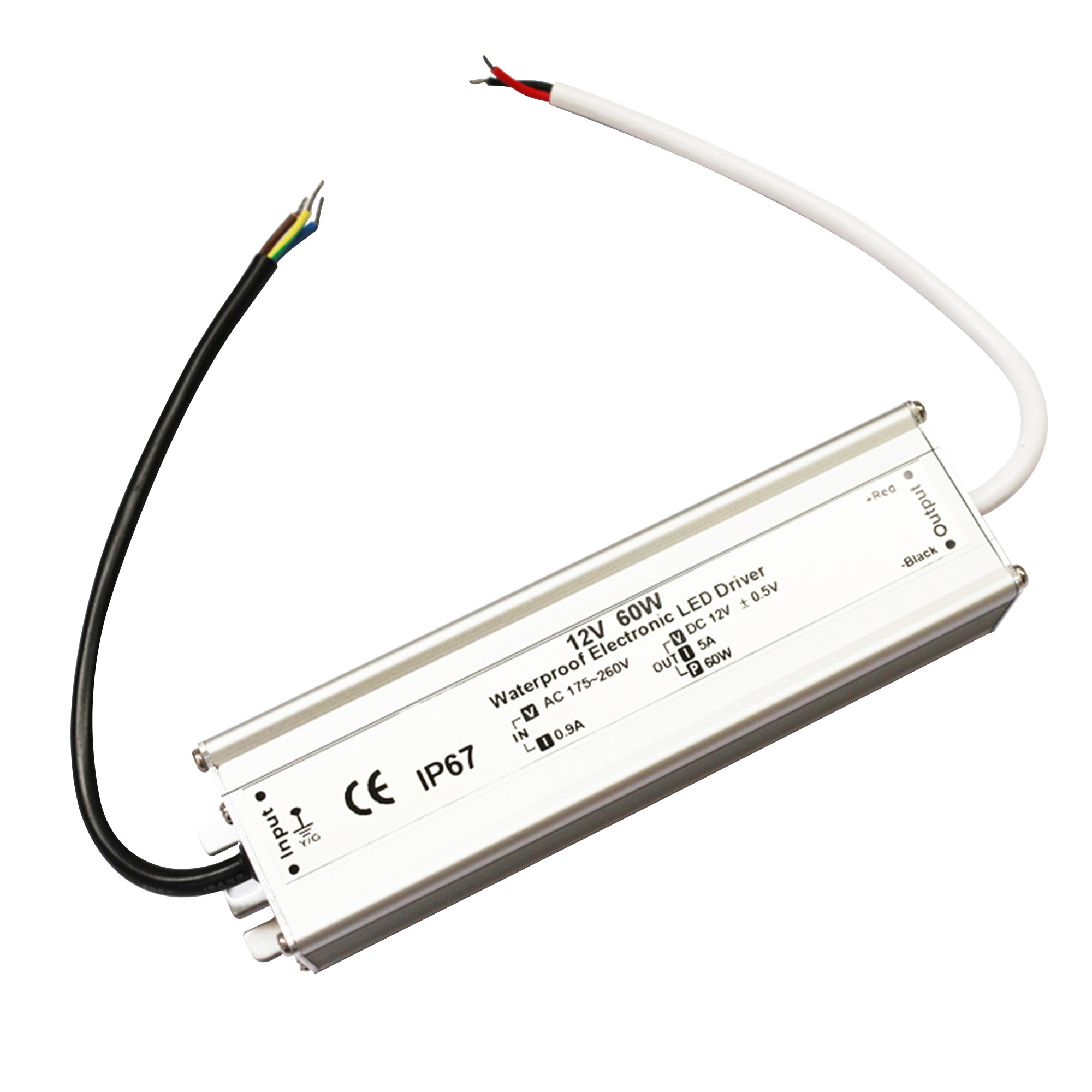 Practical 60W Waterproof LED Power Supply Driver IP67 Durable