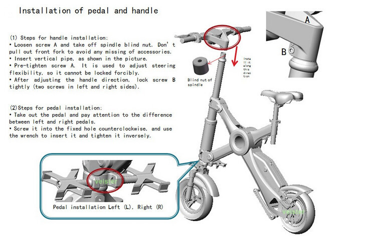 Light Weight Foldable Electric Bicycle with Seat , Electric Bike Kit Lithium Battery