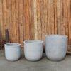 Non Flammable Outdoor Round 26cmx27cm Fiber Clay Pots