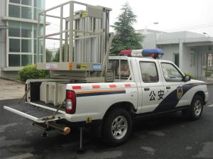 China Hydraulic Aluminium Alloy Trailer Man Lift , Double Mast Trailer Mounted Boom Lift wholesale