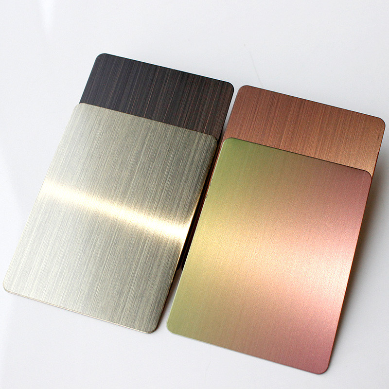 Art Customize 201 304 316 Hairline Finish PVD Gradient Color Brushed Stainless Steel Sheet