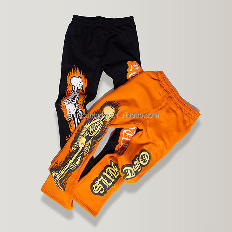 Knitted Men's Printed Fleece Baggy Track Pants for Lightweight Style and Comfort