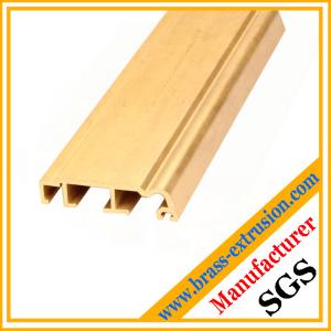 China golden color copper alloy extrusion profile sections for windows and doors wholesale