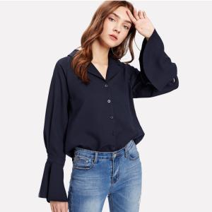 China long sleeve casual blouse designs for women wholesale