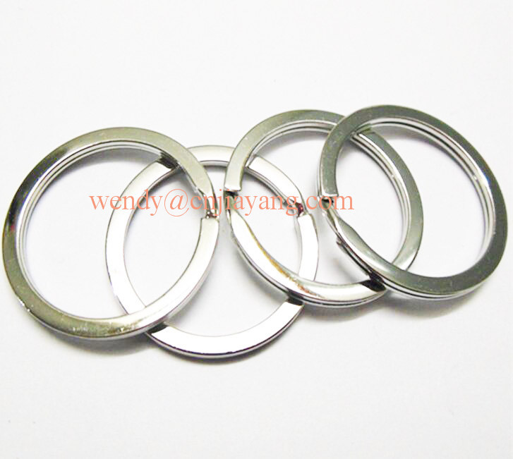 Jiayang Silver Iron Split Key Chain Ring W/ 25mm Chain And Screw