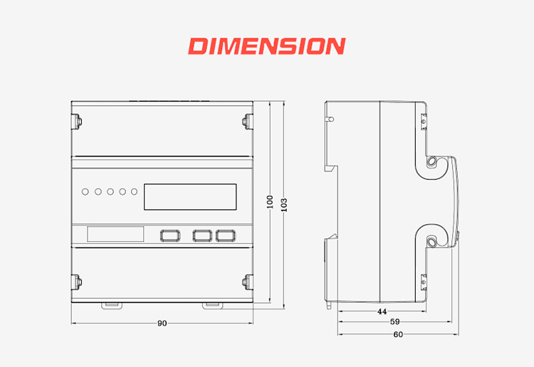 Output Voltage 3*230/400V high precision DC connected 3 phase electric meter with jammer