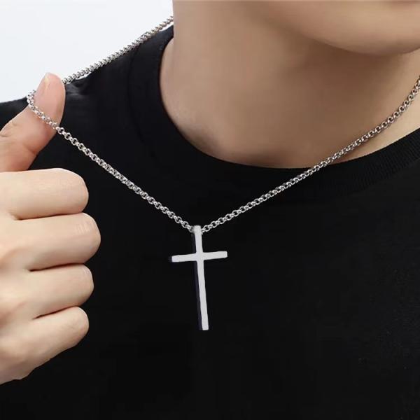 22in 24in Gold Plated Stainless Steel Necklace Mens Cross Necklace Customized