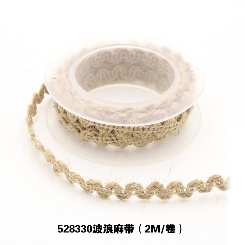 Garment Decoration Jute Rope Ribbon Gift Packing Wired Burlap Ribbon