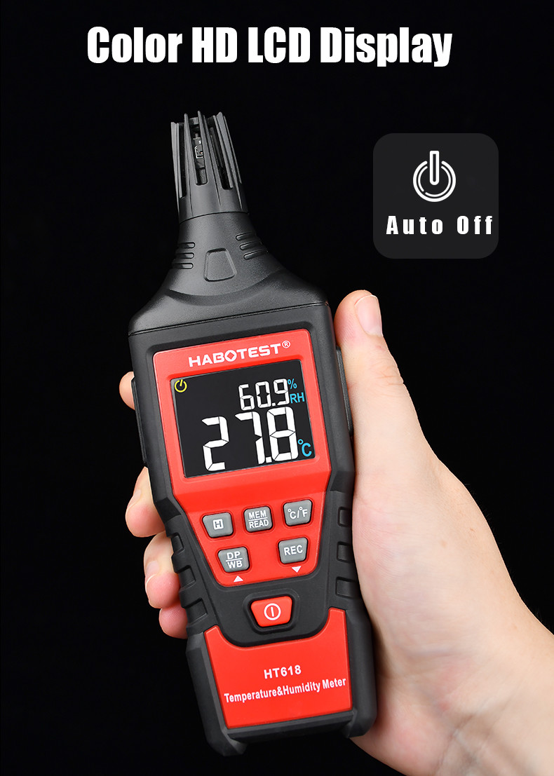 60 Degree Digital Lcd Temperature Thermometer Humidity Meter Clock