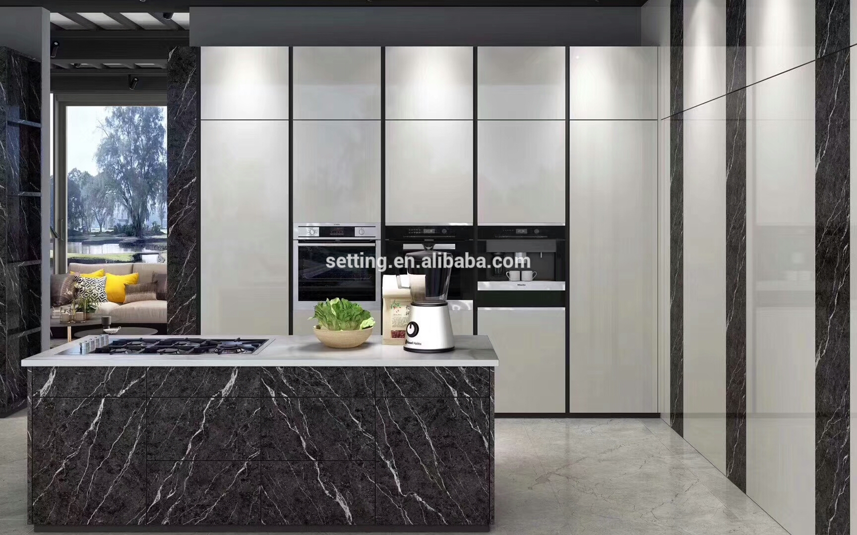 high gloss marble color acrylic faced MDF board, acrylic coated MDF for Kitchen