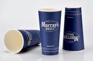 China Blue Insulated PLA Paper Cups PE Coating Personalized Size With Lids wholesale