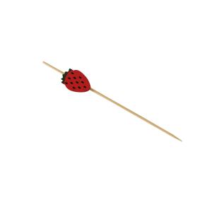 China Strawberry Shaped Beaded Bamboo Food Picks Cocktail Skewers 100pcs/Pack wholesale