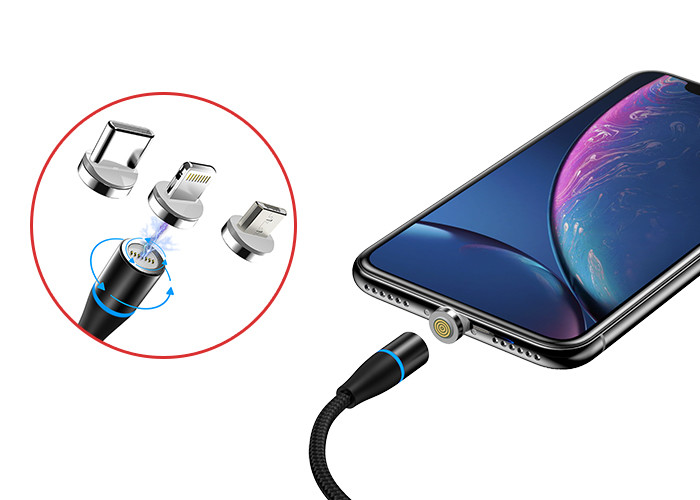 USB C 1000mm 5V 3A Magnetic 3 In 1 Charging Cable