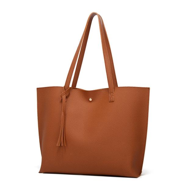 Large Women PU Tote Bag Tassels Leather Shoulder Handbags Fashion Ladies Purses