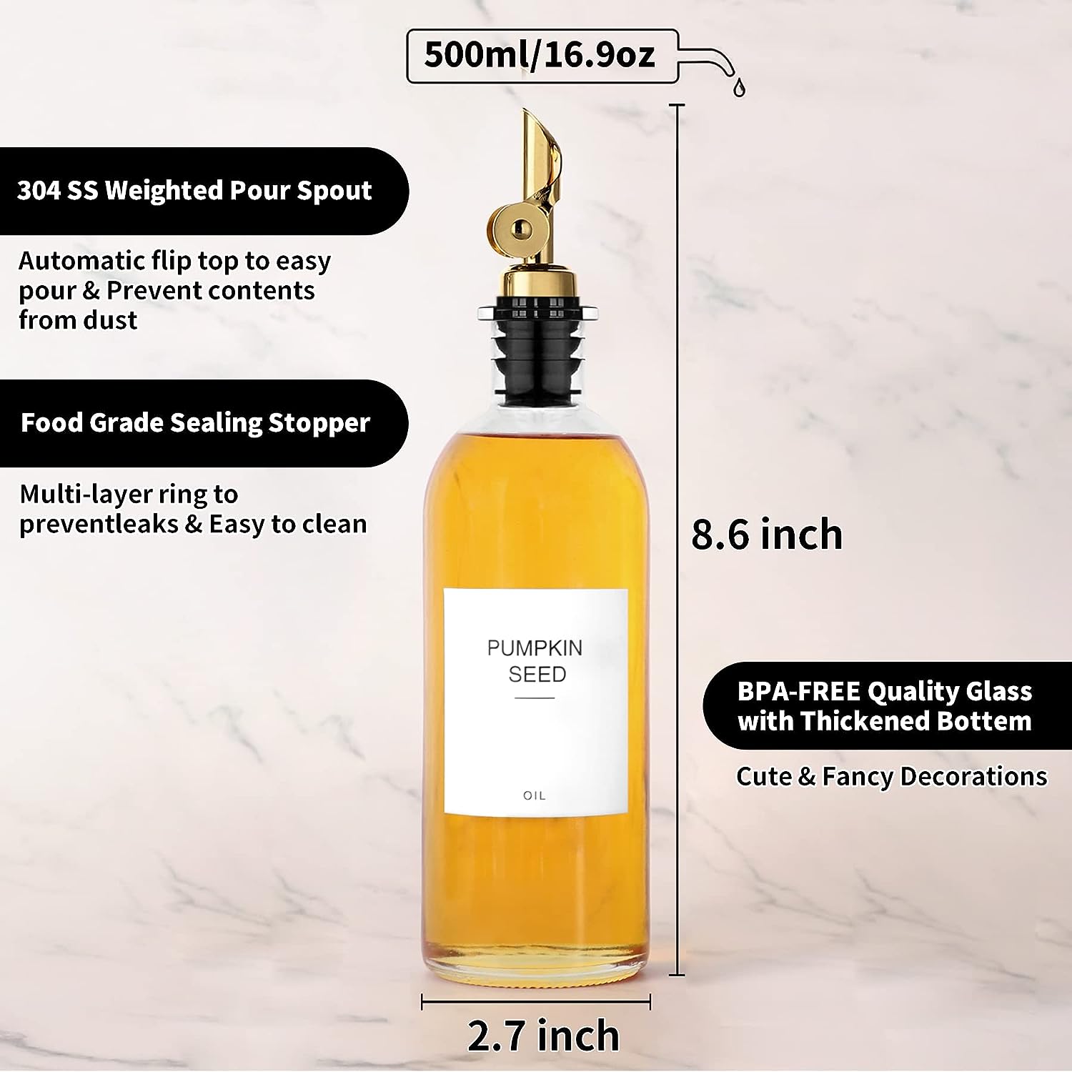 Customized 350ml 500ml Glass Bottle for Olive Oil Vodka Custom Glass Bottle Whiskey
