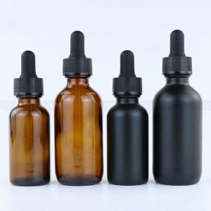China 15ml 30ml 60ml 120ml 2oz Glass Amber Essential Oil Bottle Blue Glass Boston Dropper Bottle for Essential Boston Bottle wholesale