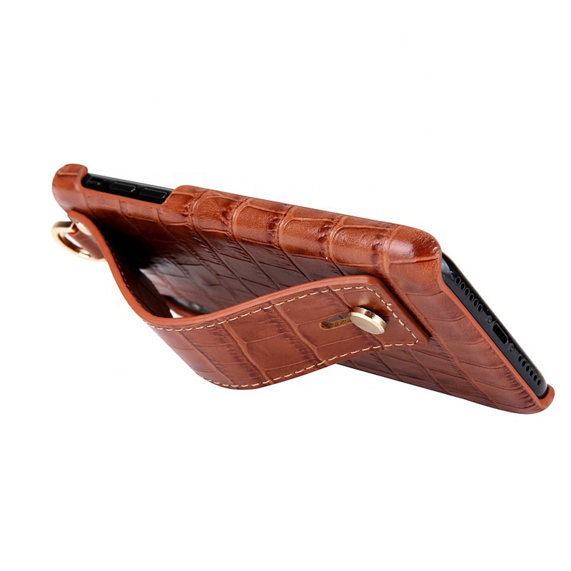 Blue Luxury Crocodile Leather Mobile Cover For IPhone XS Handcrafted
