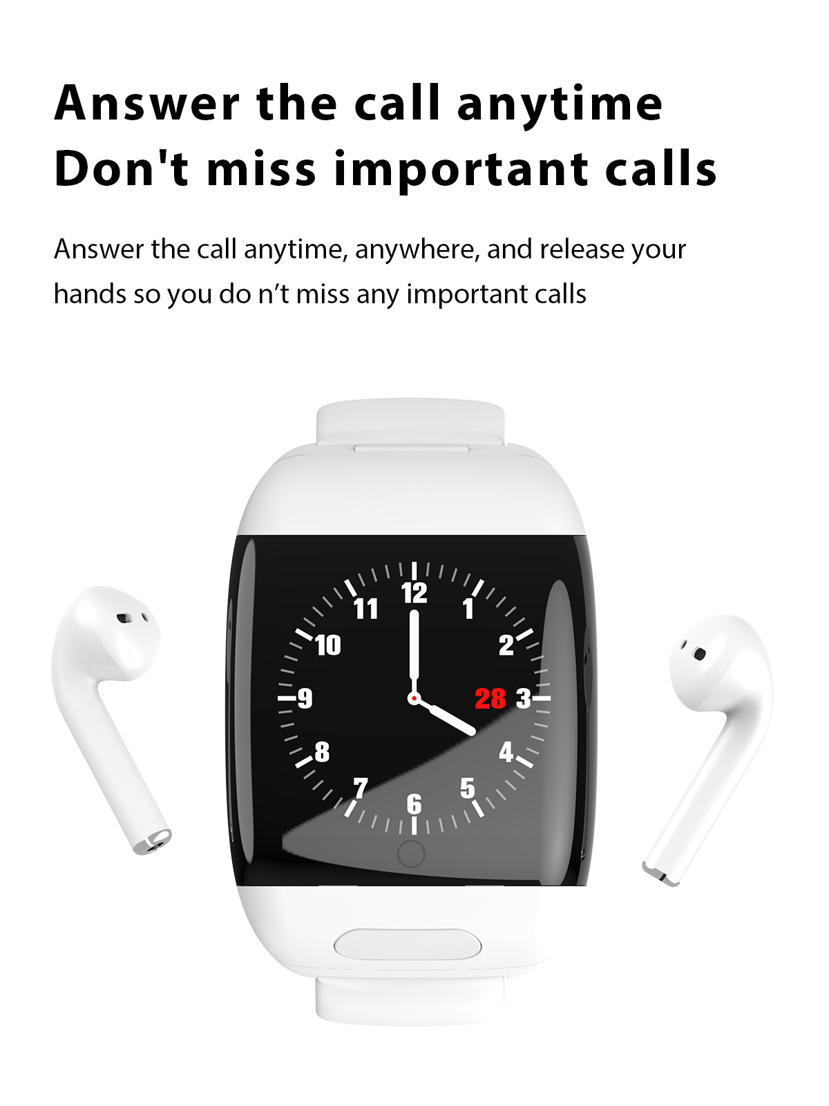 HL36 smart watch Sleep Monitoring 1.3inch Waterproof Running Watch SMS WeChat Call Reminder