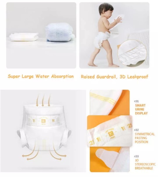Unisex Healthy Non Woven Fabric Baby Pull Up Diapers