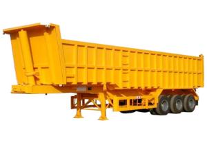 China Yellow Q345B Tipper Truck Trailer Heavy Duty 3 Axles 45 Cubic Tipper Trucks wholesale