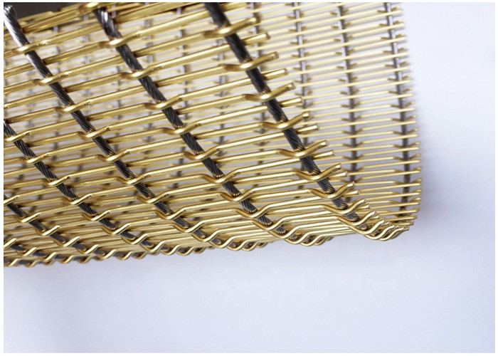 SS304 Custom Aluminum Decorative Wire Mesh Grilles 1.5mm For Curtain Wall