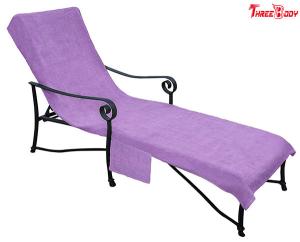 China Purple Pool Outdoor Furniture Chaise Lounge , Ergonomic Design Outside Lounge Chairs wholesale